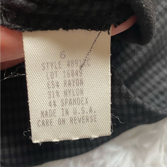 Donna Degnan Pull On Pants Checkered Black Straight Elastic Waist Women’s Size 6 - Picture 8 of 10